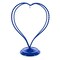 Double Wire Heart Twisted Blue Painted Metal Ornament Display Stand 7.8 Inches (Poland)